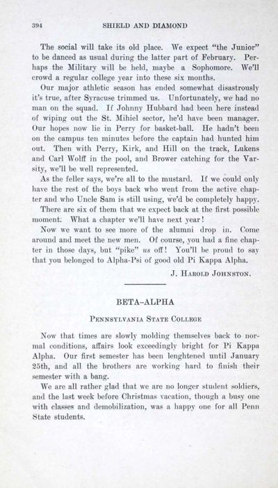 Beta-Alpha, February 1919